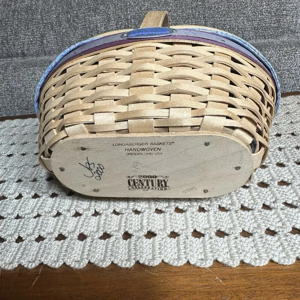 Vtg Longaberger Century Celebration Hostess Appreciation Basket w/Liners & Lid